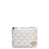 Aloha Collection Small Waterproof Travel Pouch Mermaid Gold White