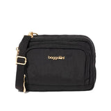 Baggallini Trifecta RFID Wallet Crossbody Black With Gold