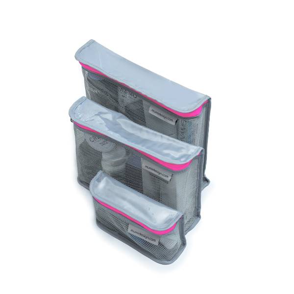 Mumi Toiletry Cubes Set of 3 Pink