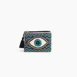 America & Beyond Embellished Evil Eye Coin Bag Blue