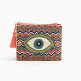America & Beyond Embellished Evil Eye Coin Bag Pink