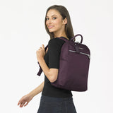 Woman wearing Briggs & Riley Rhapsody Slim Backpack