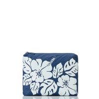 Aloha Collection Small Waterproof Travel Pouch Big Island Hibiscus Navy