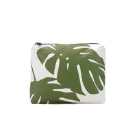 Aloha Collection Small Waterproof Travel Pouch Monstera Seaweed