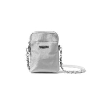 Baggallini Take Two RFID Bryant Crossbody Silver Shimmer with Chain