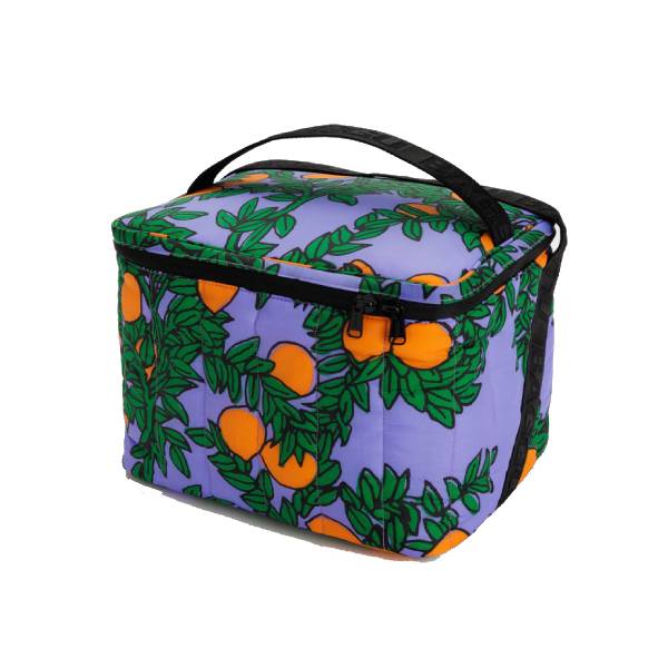 Baggu Puffy Cooler Bag Orange Tree Periwinkle