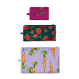 Baggu Flat Pouch Set Carrots and Berries