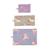 Baggu Flat Pouch Set Spring Animals