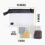 Gravel TSA Approved Shower Bag & 4 Bottles 