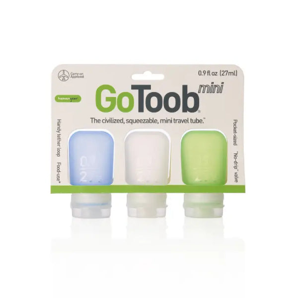 Humangear GoToob+ Mini 3-Pack Blue Clear Green