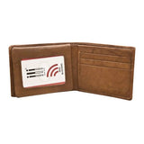 Ili New York Leather Bifold Men's Wallet with Flip-Up ID Holder