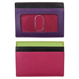 Ili New York Leather Credit Card/ID Holder Black Brights