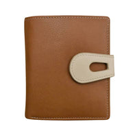 Ili New York Small Wallet with Cut Out Tab Antique Saddle