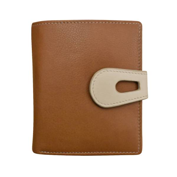 Ili New York Small Wallet with Cut Out Tab Antique Saddle
