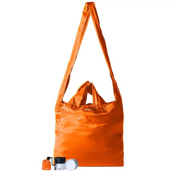 SYZY Compact Packable Crossbody Tote Bag - Peace Frogs
