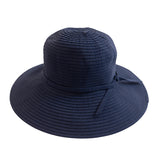 San Diego Hat Co. Women's Ribbon Medium Brim Floppy Hat Navy