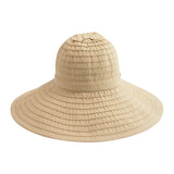 San Diego Hat Company Women's Large Brim Ribbon Hat with a Bow Beige