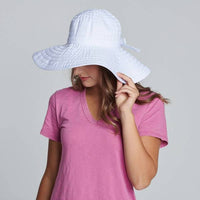 San Diego Hat Company Women's Large Brim Ribbon Hat with a Bow  Lifestyle View