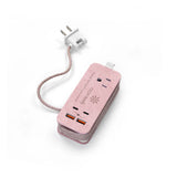 Tech Candy Power Trip Outlet + USB/USB-C Travel Charging Station Pink