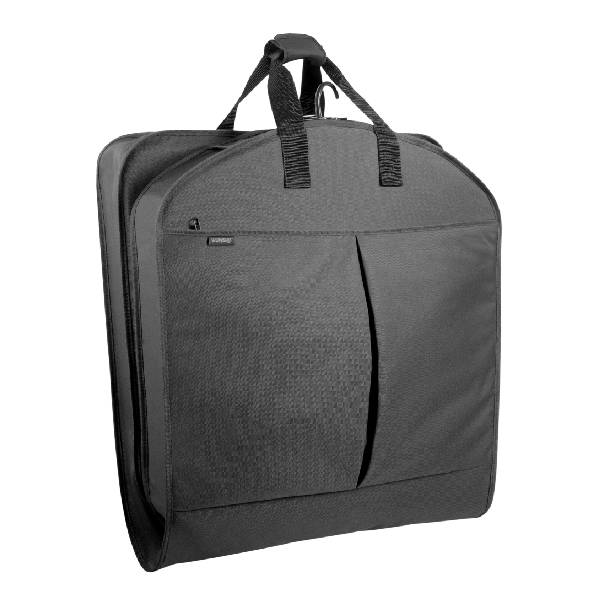 Wally Bags 40” Deluxe Travel Garment Bag with Two Pockets Black