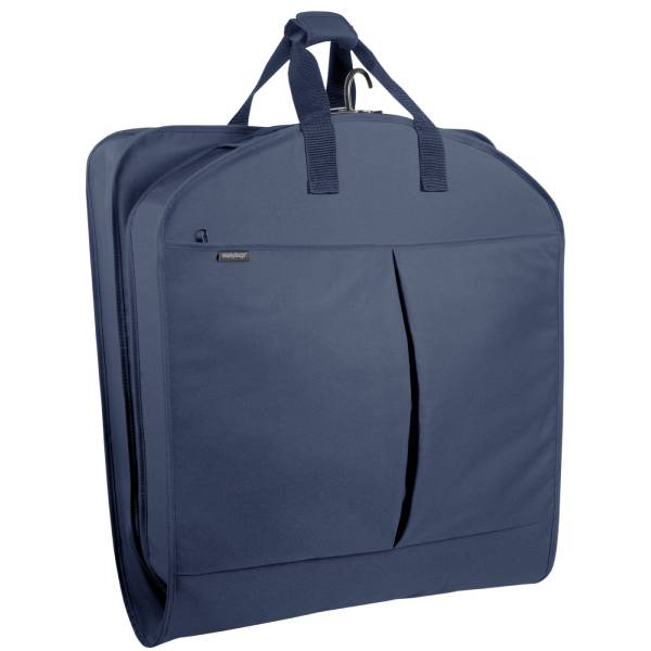 Wally Bags 45” Deluxe Extra Capacity Travel Garment Bag with Two Accessory Pockets Navy