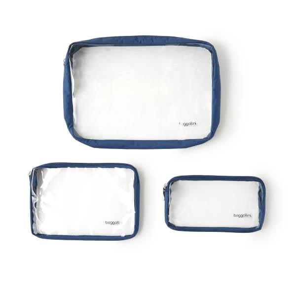 Baggallini Clear Travel Pouches  Pacific