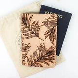 Freshwater Design Custom Leather Passport Cover Tropical Leaves