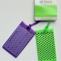 Conair Jelly Luggage Tags Purple/Green Dots