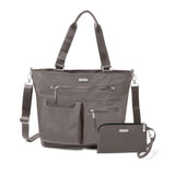 Baggallini Any Day Tote with RFID Phone Wristlet Sterling Shimmer