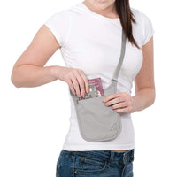 Pacsafe Coversafe V75 RFID Blocking Neck Pouch Lifestyle View