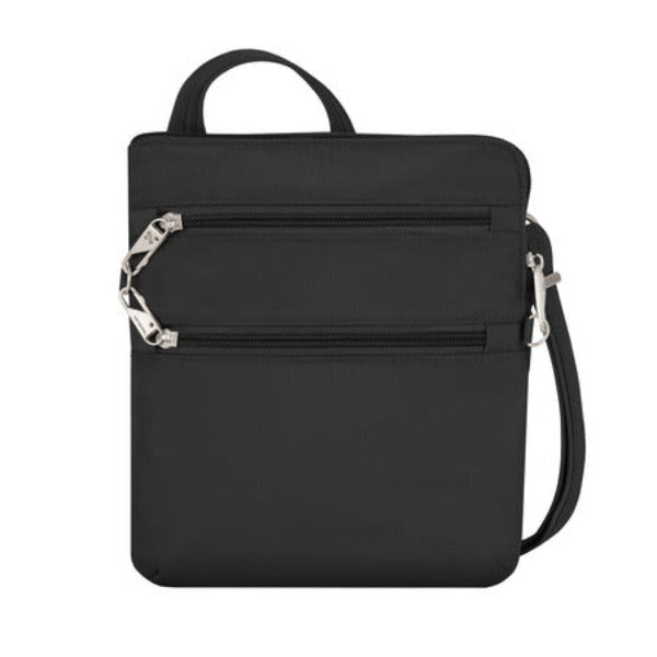 crossbody travelon travel bags for men Travelon Anti-Theft Classic Slim Double Zip Crossbody Bag, Black