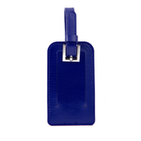 Paperthinks Recycled Leather Luggage Tag with Privacy Flap Navy